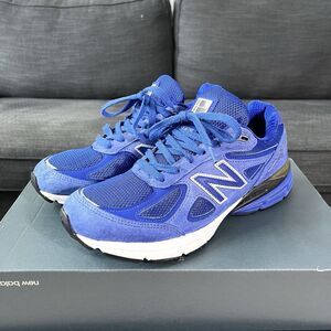 New Balance 990v4 Royal Blue Leather Shoes Made in USA M990RY4 Men's Size 8.5